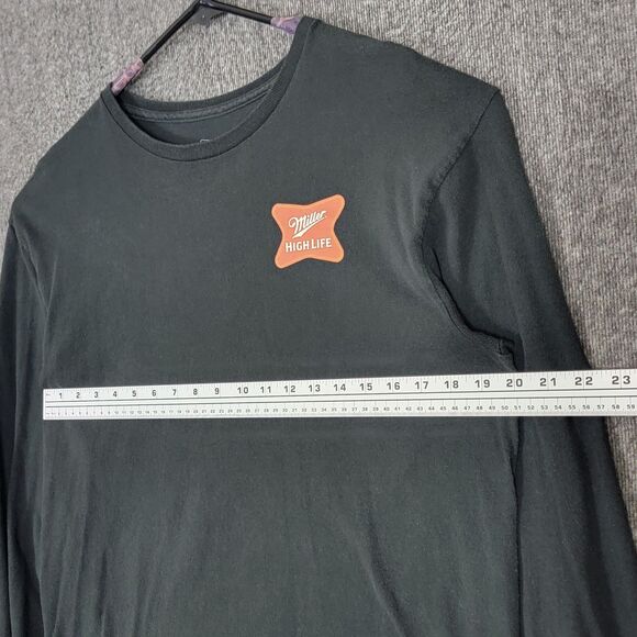 Miller High Life Beer T-Shirt Mens Large Black Long Sleeve Crew Neck - Picture 7 of 9